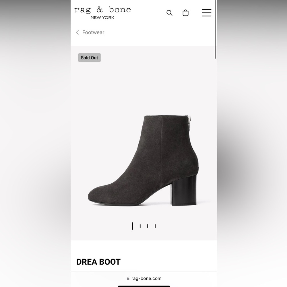 Rag & Bone Drea Boot in Asphlt Suede NWT